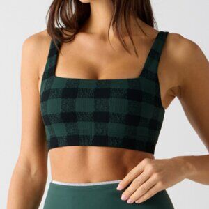 Fabletics Sleek Seamless Square Neck Low Impact Bra, Everpine Mountain Top Plaid